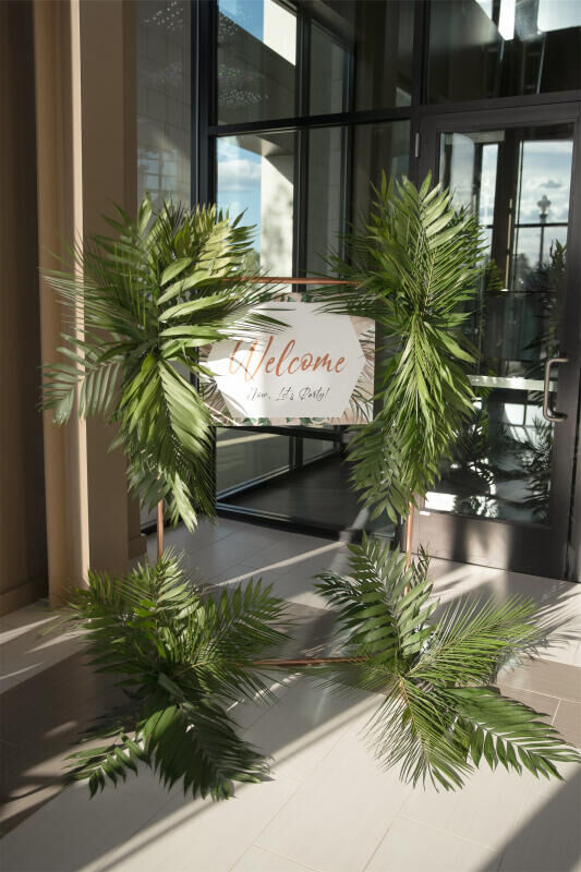 Tropical Leaf Wedding Welcome Sign